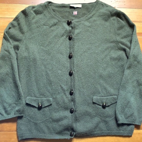 Burberry Sweaters - Women’s Burberry London Green Cashmere Cardigan, S